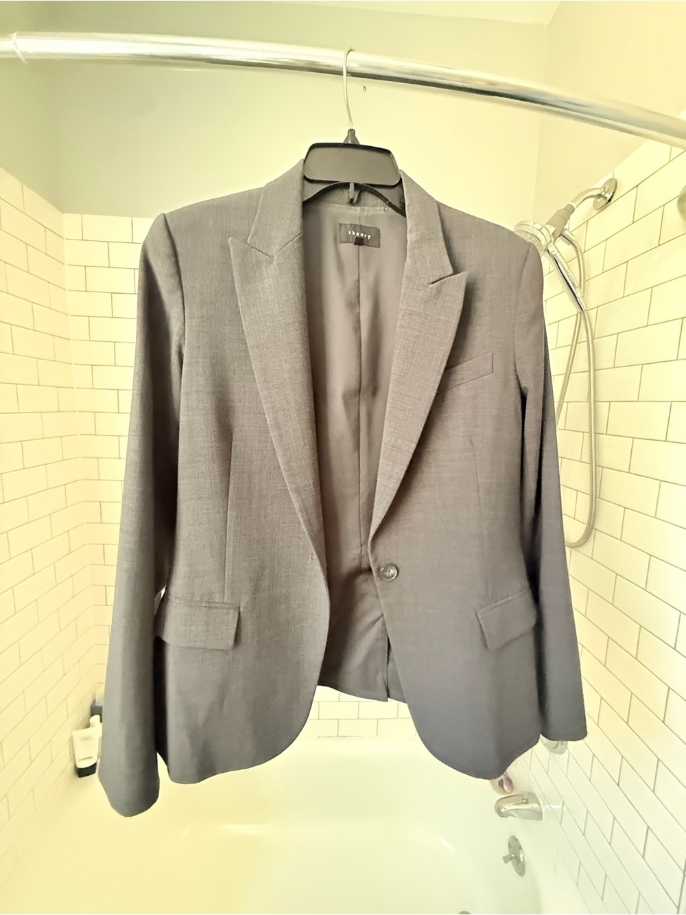 Theory Gray Single-Button Blazer